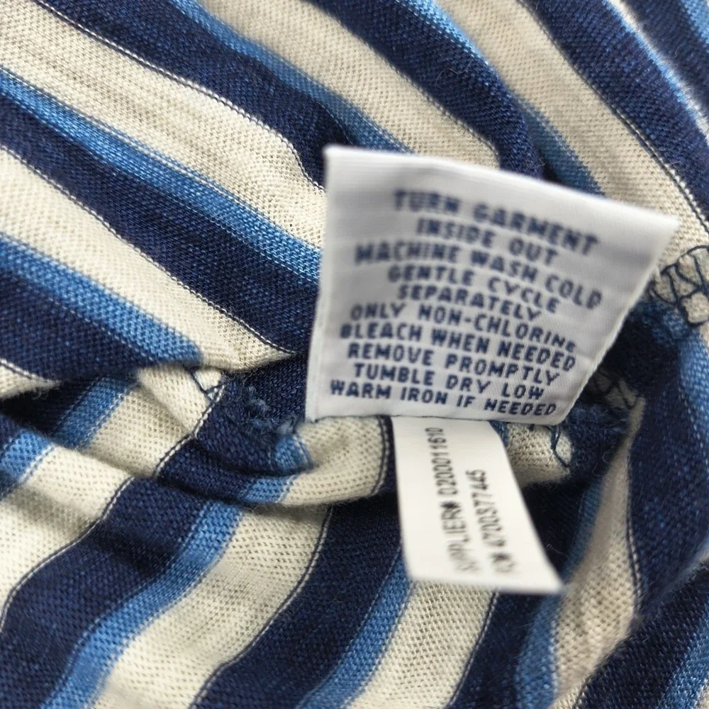 Polo Ralph Lauren Mens Large Blue White‎ Striped Short Sleeve Pocket Polo Shirt